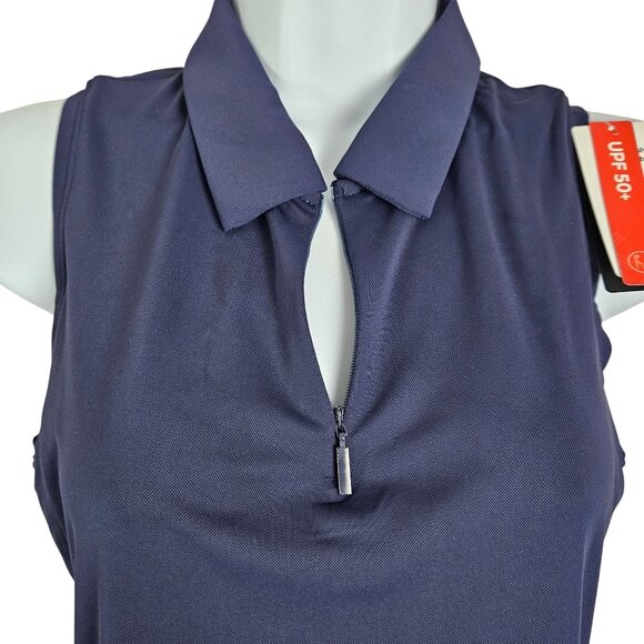 Baleaf Womens Sleeveless Golf Shirt Navy Blue Zipper Size XS UPF 50+ Protection - Picture 6 of 9